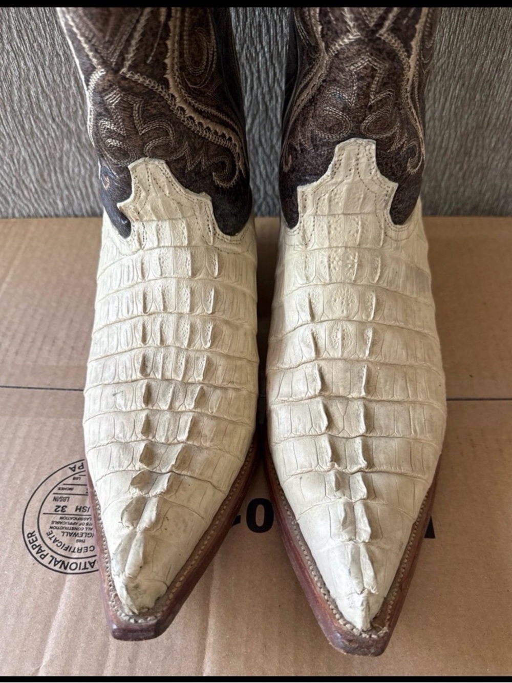 Lamasini Men Gator Tail Cowboy Boots: Ranchero Western Wear - Picture 9 of 12
